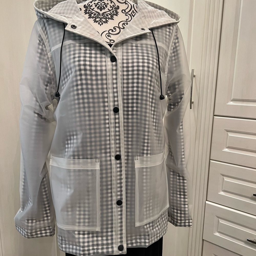 Cute Hooded Rain Coat, Size M